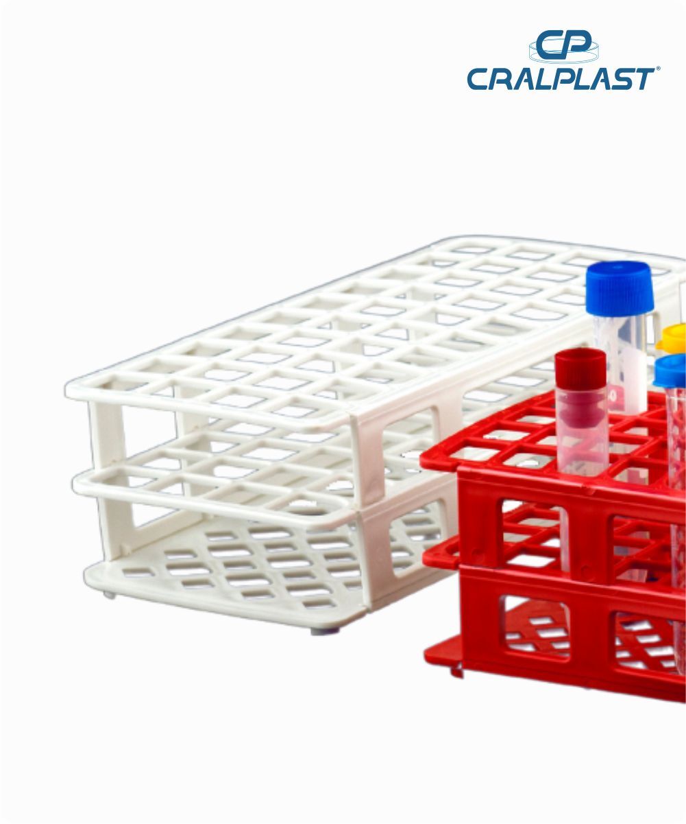 Estante 40 furos para tubo de 20mm vermelha